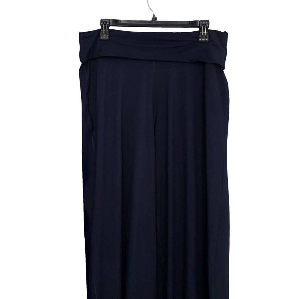 Women's - Fabletics Navy Blue PureLuxe Foldover Pants, Size Large - Picture 4 of 8